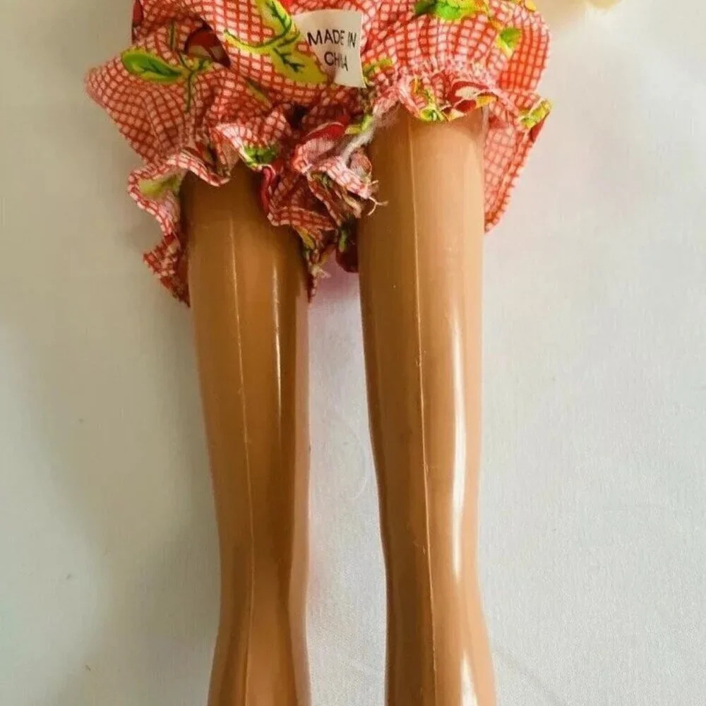 T.B.K. Blonde Hair Blue Eyes Cherry Romper Outfit 12" Tall Used - Picture 8 of 11